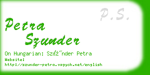 petra szunder business card